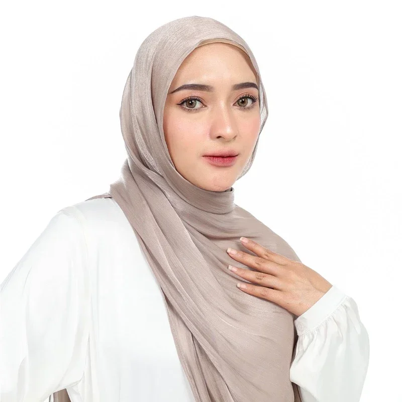 Luxus schimmernden Seiden schal Frauen schlichten Chiffon schimmern Hijab glänzend elegant Damen Party Schal Hochzeit Frauen Schals 175*75cm