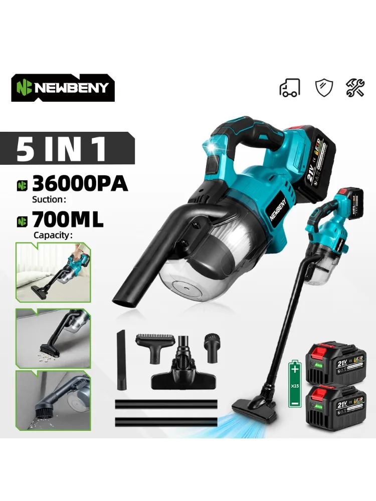 NEWBENY 5-in-1 Elektrischer Staubsauger Kabellos Effizienter Staubfänger Reinigungsgeräte für Makita 21V Akku-kompatibel