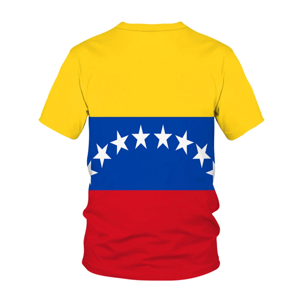 T-shirt com bandeira nacional masculina e feminina, top de manga curta, camisa 3D, nova, verão, quente, infantil