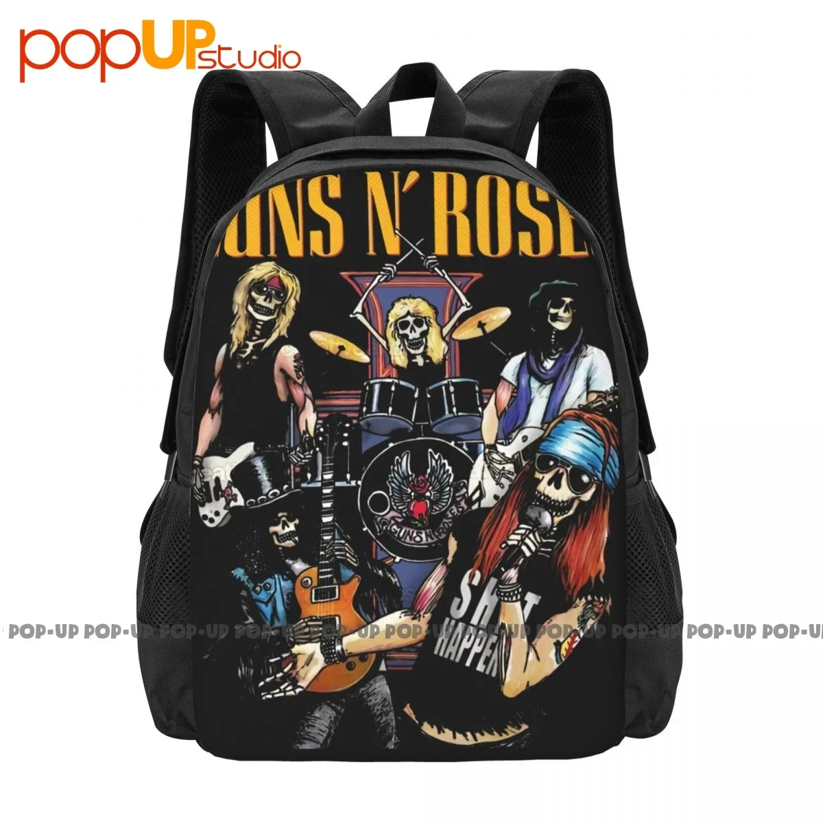 Guns N Roses Rock Roll The Most Dangerous Band In The World Backpack Large Capacity Print Outdoor Running