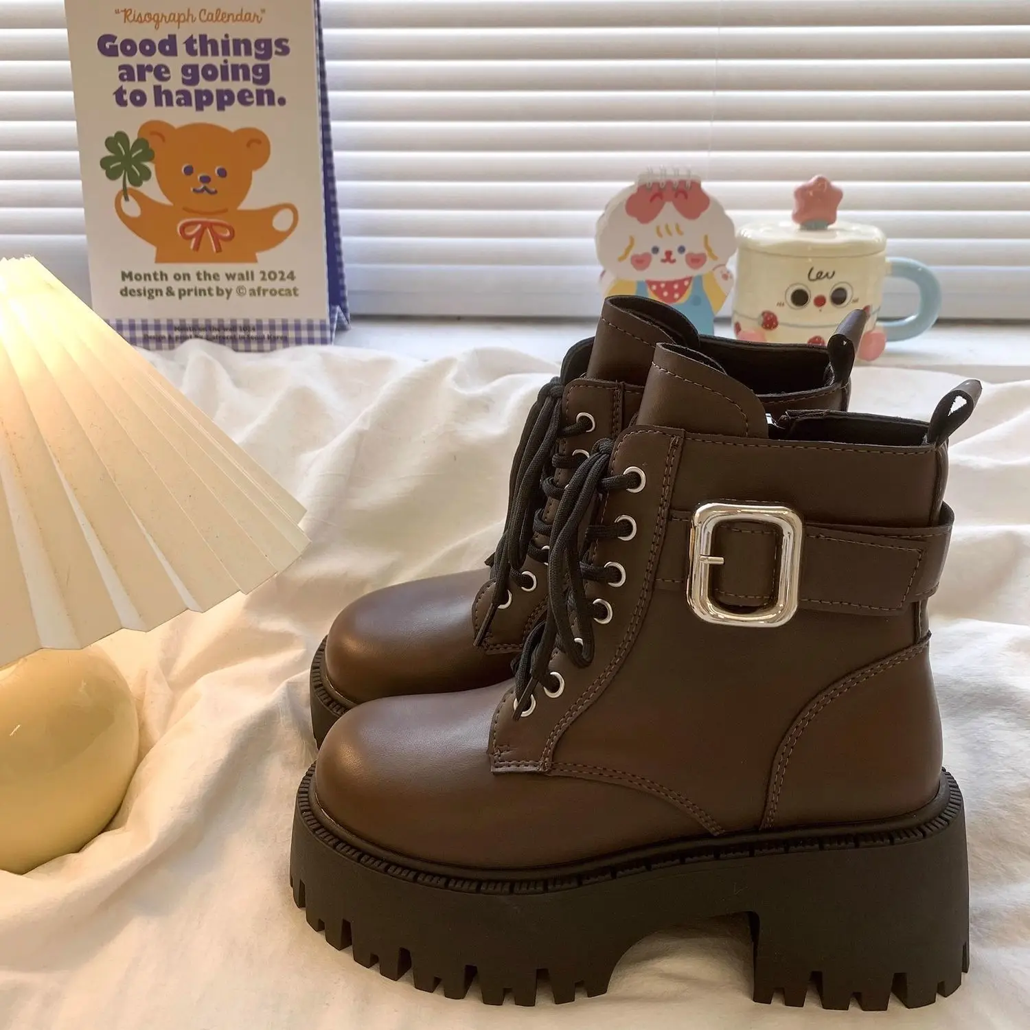 

Platform Round Toe Female Short Shoes Spring Autumn Booties New in Goth Women's Ankle Boots Comfortable and Elegant Hot Footwear