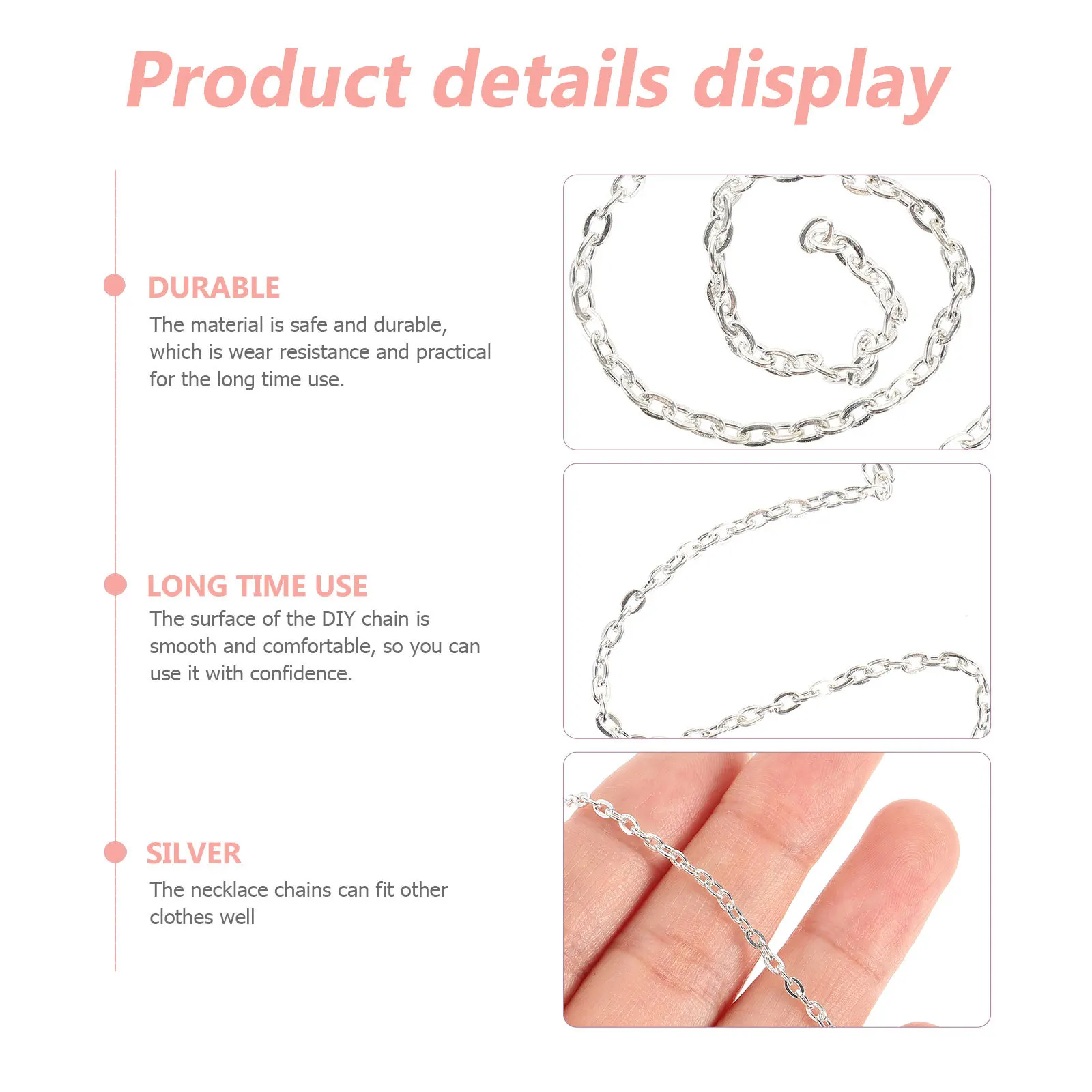 

2 Bags Flat Cross Chain DIY Jewelry Making Chains Necklace Bracelet Chains Necklace Making Supplies Necklaces Chain