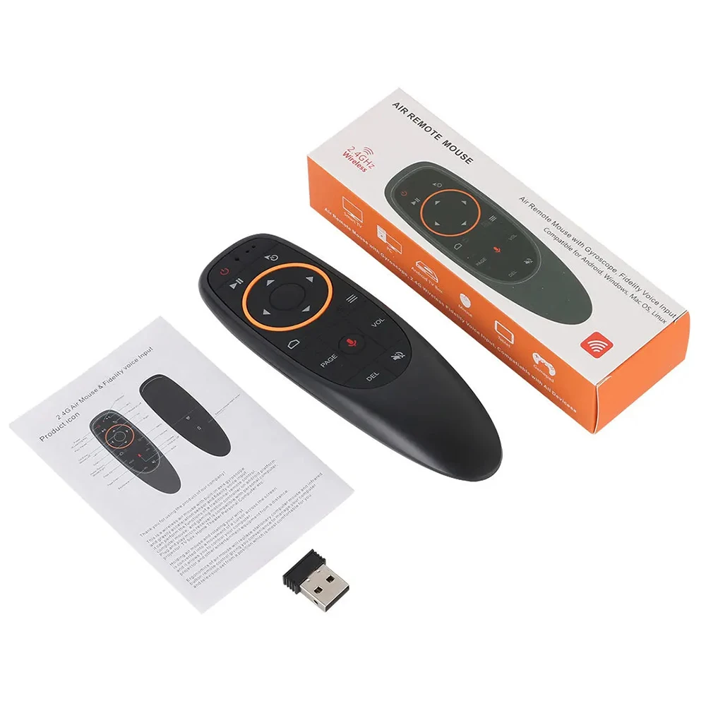 جهاز التحكم عن بعد الصوتي G10S ماوس هوائي 2.4G جيروسكوب لاسلكي IR التعلم لـ H96 MAX X88 PRO Android TV Box HK1