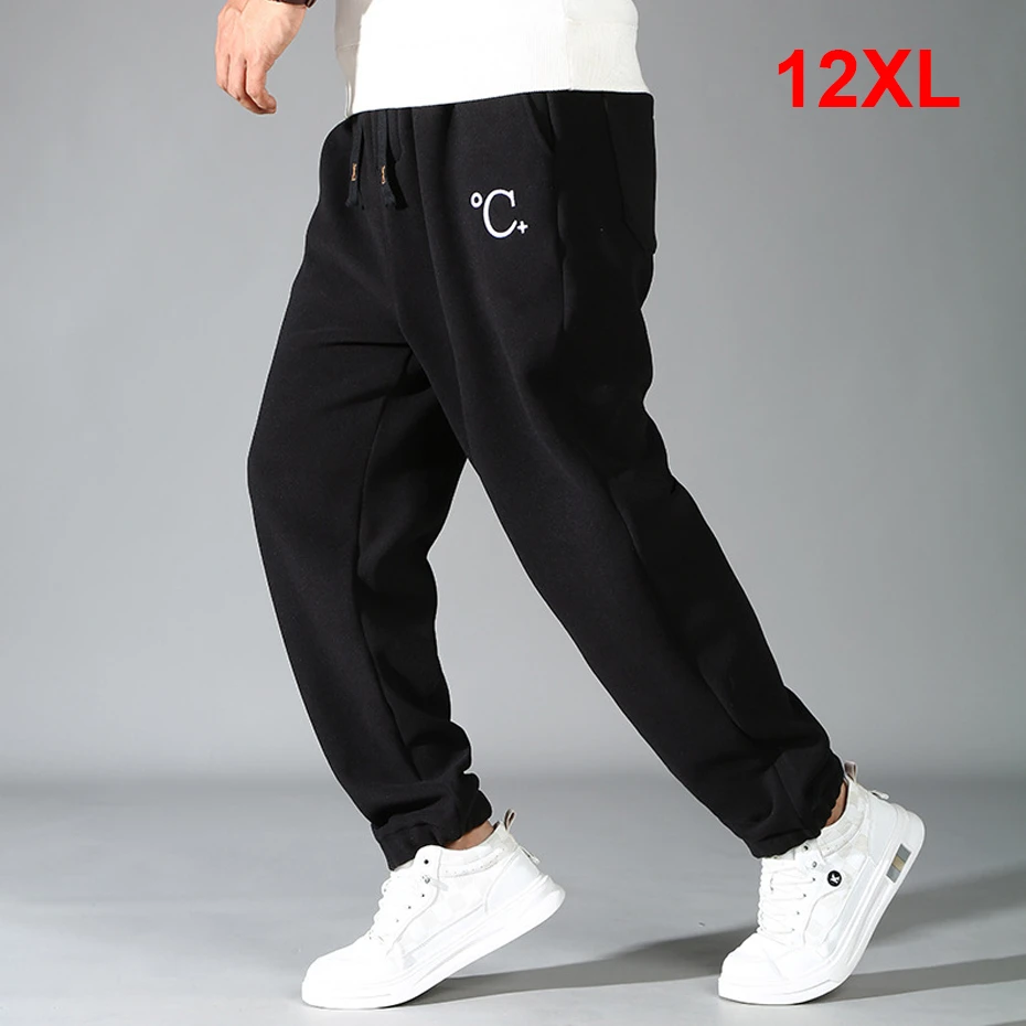 

Autumn Winter Thick Jogger Pants Men 12XL Plus Size Pants Fashion Casual Elastic Waist Sweat Pants Male