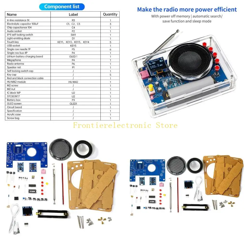 

G8DB Electronics Hobbyist DIY FM Radio With Clear Display Screen And Wide Frequency