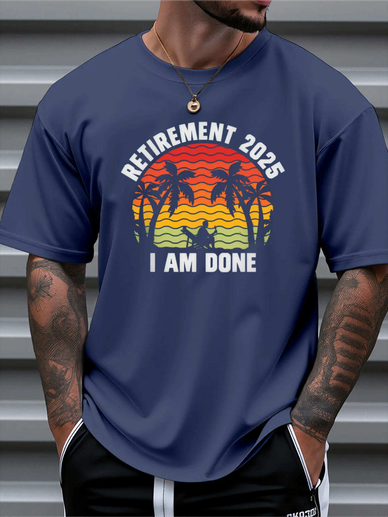 

T Shirt For Man 100% Cotton Summer Retirement 2025 I Am Done Print Casual Slim Fit Round Neck Short Sleeved T-shirt Top