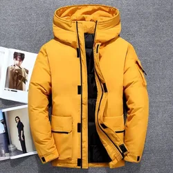2023 New Men Down Jacket Winter Coat Short Thicken Warm Leisure Parkas Frock Windbreak Outwear Hooded Loose Fashion Overcoat