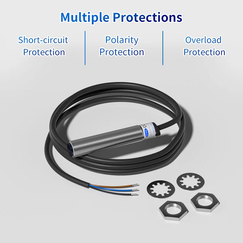 FUWEI FGY12-10NAU Cylindrical Photoelectric Sensor M12 Diffuse Reflection Infrared Sensor Probe Remote Detection