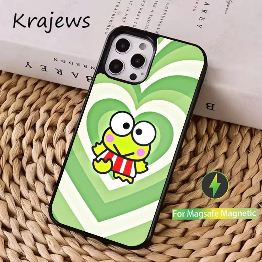 Cartoon K-Keros K-Keroppis Phone Case  For iPhone 16,15,14,13,12,11,Pro,Max,Plus,Mini, Magsafe,Magnetic Wireless Charging Case