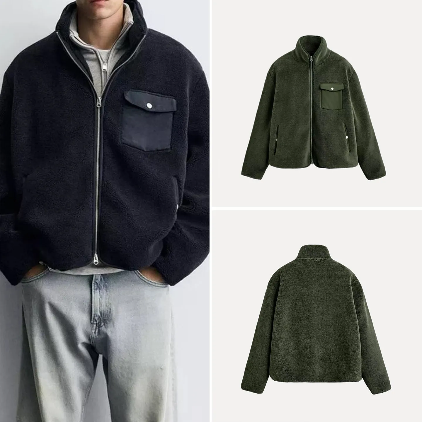 

Повседневная мужская куртка Fce Jaet, свободная посадка, универсальная повседневная одежда, новинка зимы 202, Z, брендовая теплая длинная молния-свеча