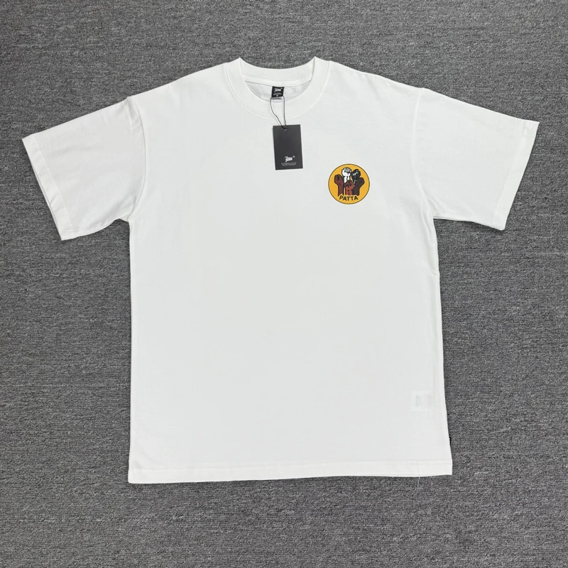 2026 High Quality Patta Short Sleeve Tee Summer Print Round Neck All-match Cotton T-shirts