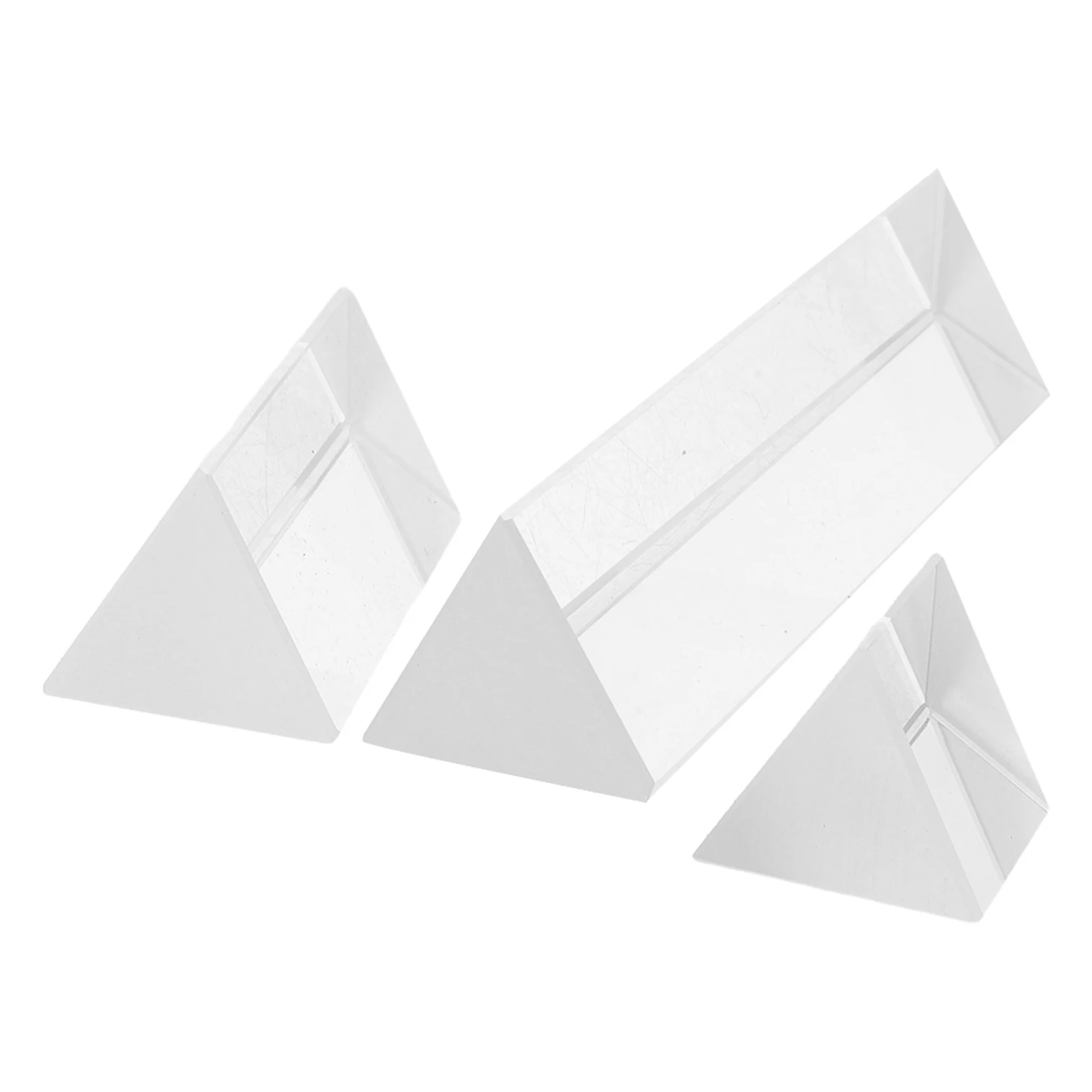 

3Pcs Clear Triangular Prism Glass Optics Science Experiment Light Refraction Kit for Physics Lab Right Angle Isosceles Prisms