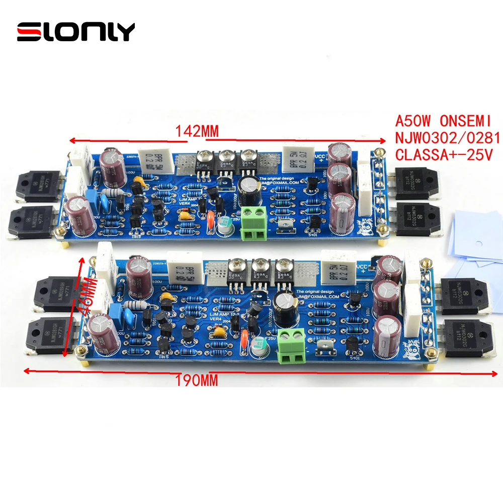 

One Pair A30W ONSEMI NJW0302G NJW0281G Dual Channel 30W 8Ω Pure Class A Power AMP Amplifier Finished Board with AP Test by LJM