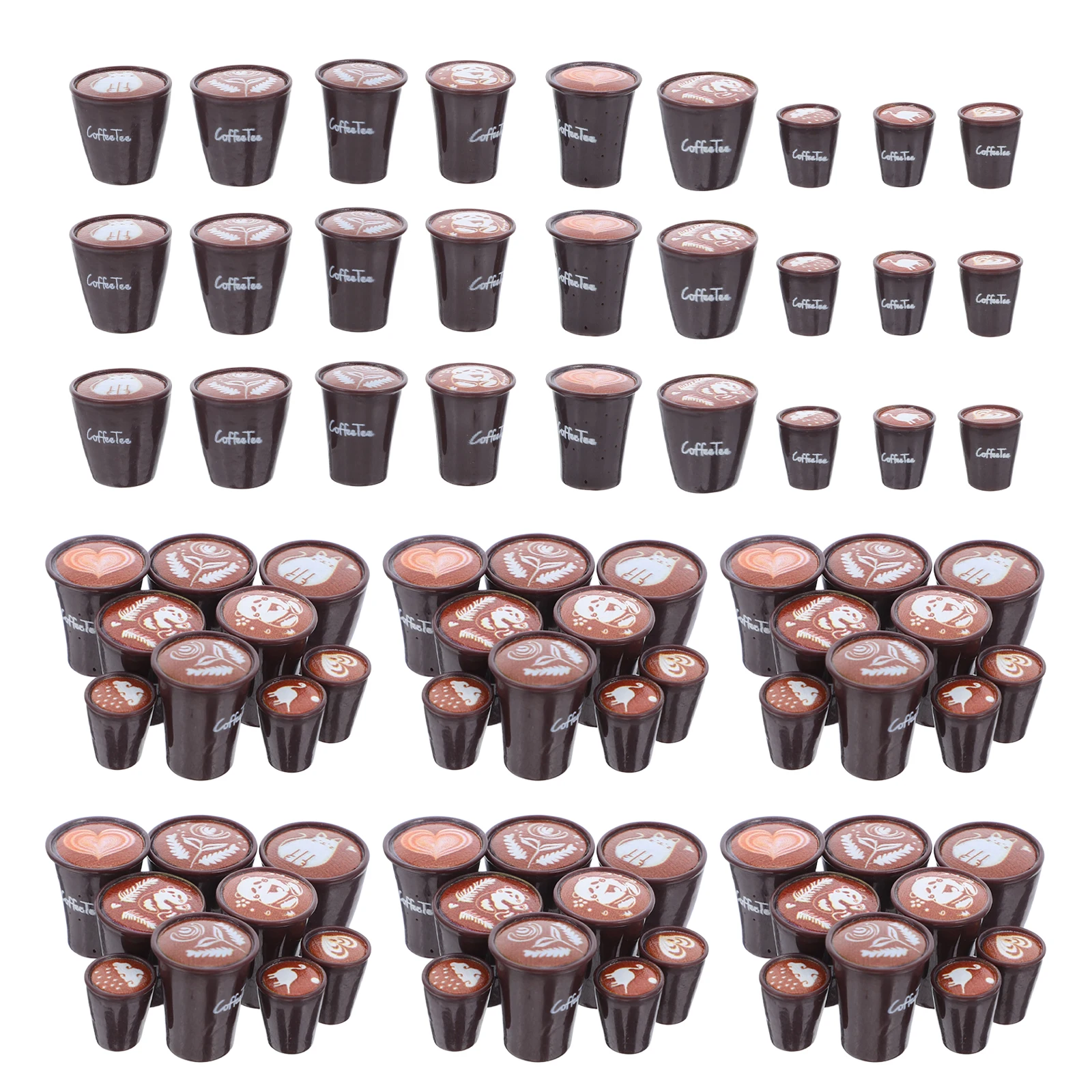 

90 Pcs Miniature Coffee Cup Micro Landscape Accessories Mug Dollhouse Drink Resin Japanese Miniatures Child