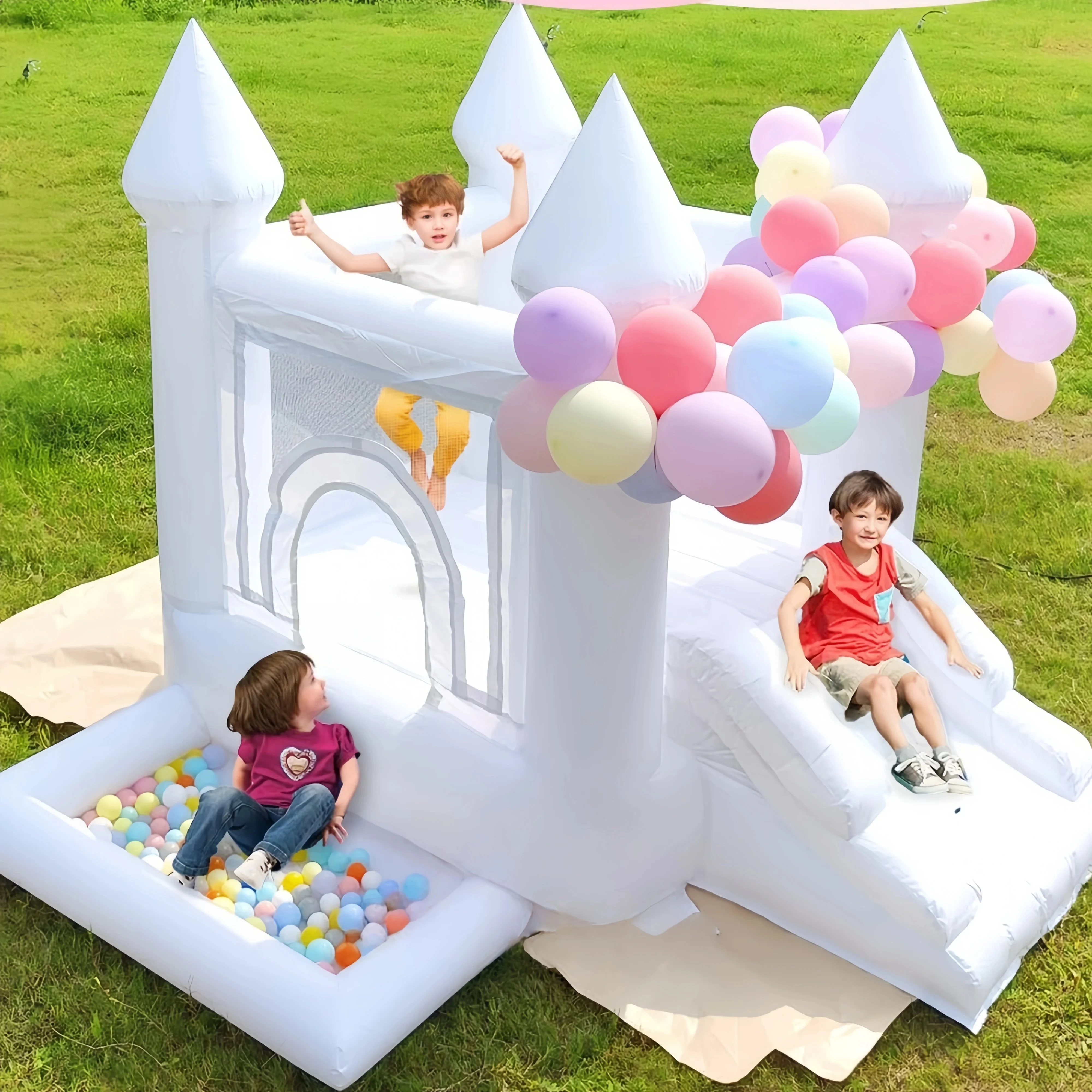 

Commercial Grade Bounce House With Slide Inflatable Water Slide Jumping Castle Kids Pool Ball Pit Children Water Play Outdoor