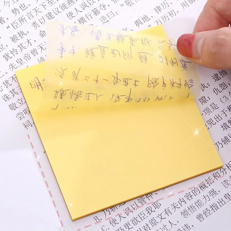 50Sheets Creative Waterproof Transparent PET Posted It Sticky Note Pads Notepads Posits for School Stationery Office Supplies