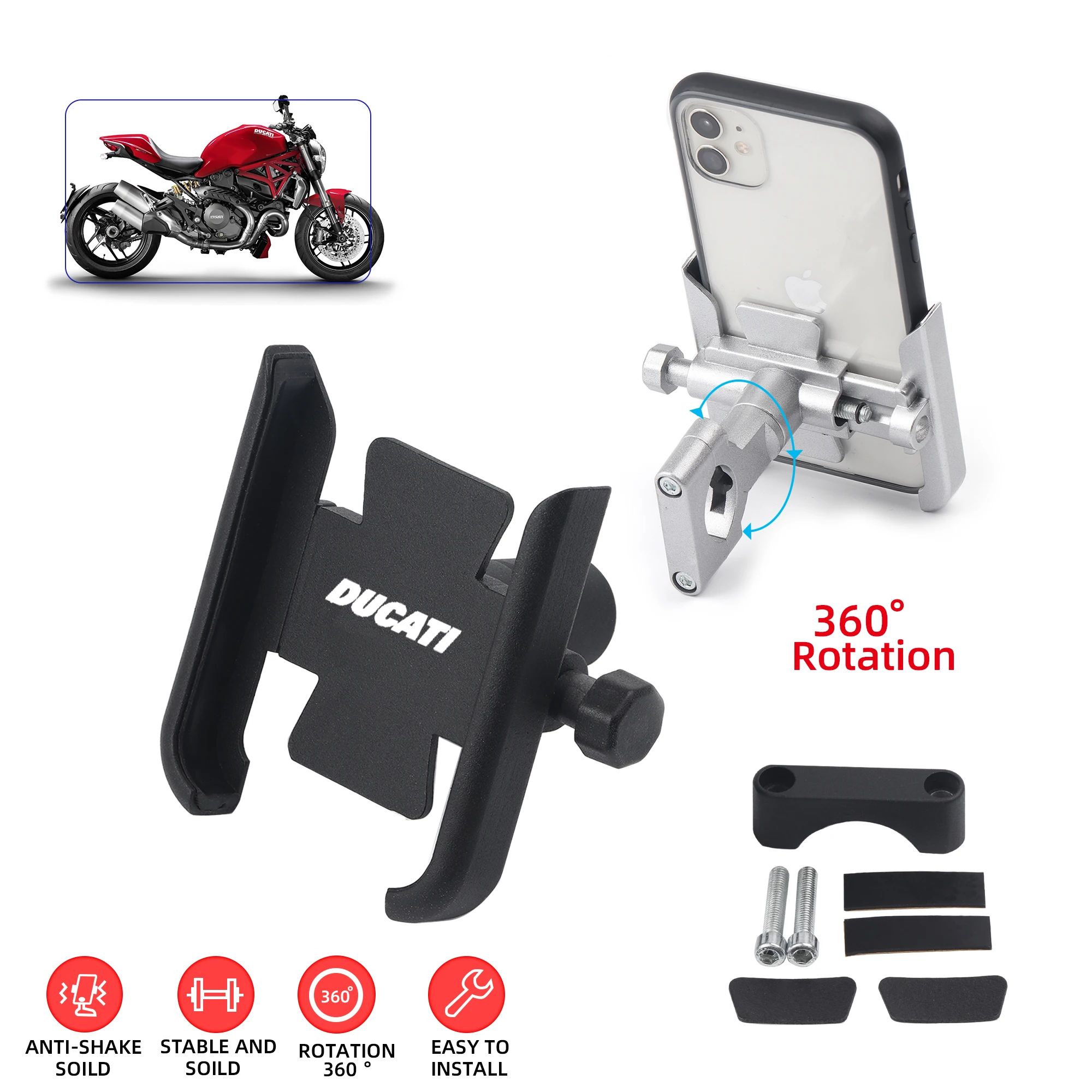 For DUCATI monster 696 796 795 M1100 15-17 MULTISTRADA 950 1200S ENDURO 15-17 Stand Holder Phone Mobile Phone GPS Plate Bracket