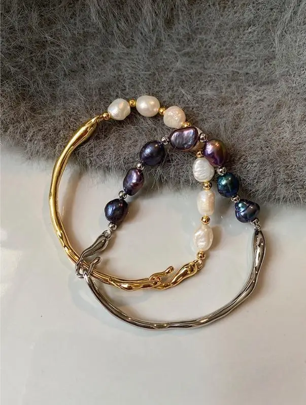 100% Natürliche Barocke Süßwasserperle 14K Goldgefüllter Damen-Armreif Schmuck Frauen Geburtstagsgeschenke 2027 Neuer Stil – Detail 8