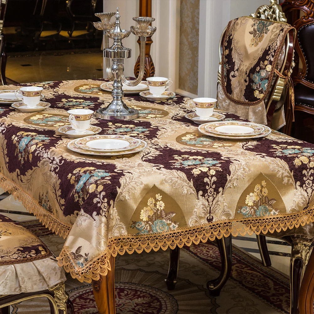 Tassel Jacquard Table Cloth Home Hotel Party Wedding Banquet Rectangular Dining Table Decor European Luxury Coffee Table Cover