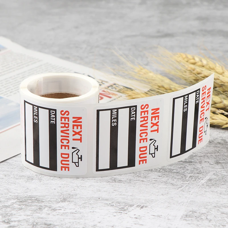 100pcs/roll Oil Change and Service Reminder Window Sticker for Vehicles – Automotive Maintenance Indicator Label