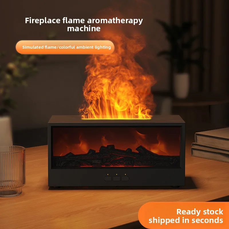 

3D Fireplace Aromatherapy Machine New Simulated Flame Desktop Home Remote Control Simulated Charcoal Fireplace Humidifier