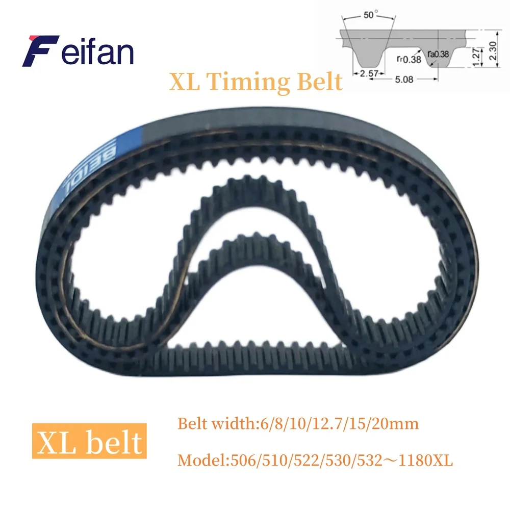 

XL High Torque Rubber Timing Belt Width 6/8/10/12.7/15/20mm Model number 506XL 510XL 522XL 530XL 532XL 540XL 552XL 564XL -1180XL