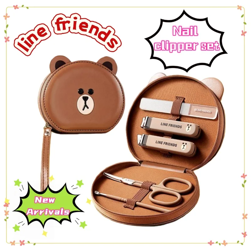 

Line friends Brown Sally High-value Creative Home Nail Cradle Set Cartoon Ear Digging Spoon Durable Anti-splash Inclined Mouth