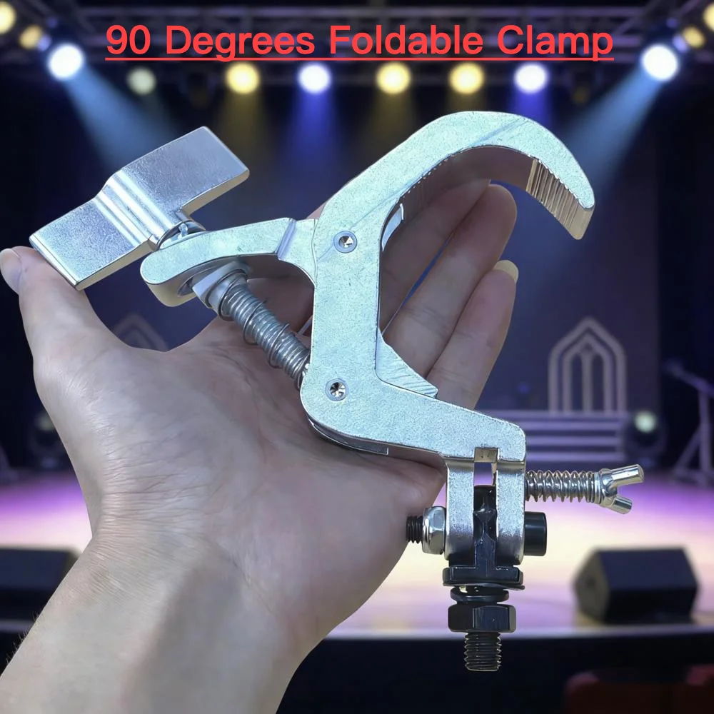 

Крепление для сценического освещения, сверхмощный зажим, складной на 90 градусов, боковой складной зажим из алюминиевого сплава, для трубчатых конструкций 40-60 мм, нагрузка до 150 кг, для диджеев