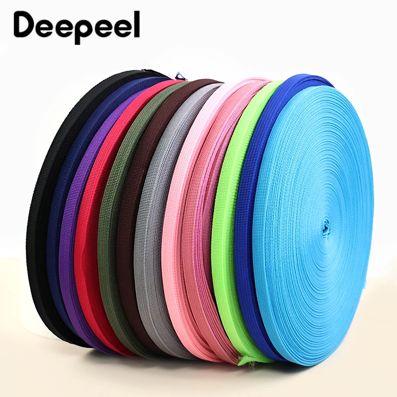 

1Rroll=45Meters 10mm Colored PP Nylon Webbing Tape Sewing Bag Strap Garment Decor Ribbon Band Woven Bias Binding DIY Accessories