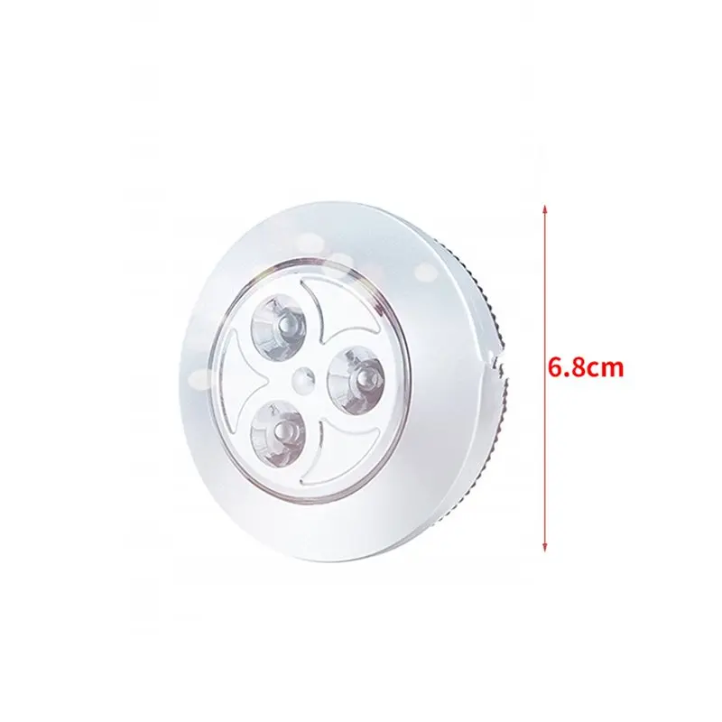 【EFFICIENT 】20 Pack LED Battery-Powered Wireless Night Tap Press Lamp Stick-On Push Safe Lights For Hallway Kitchen Bedroom Silv