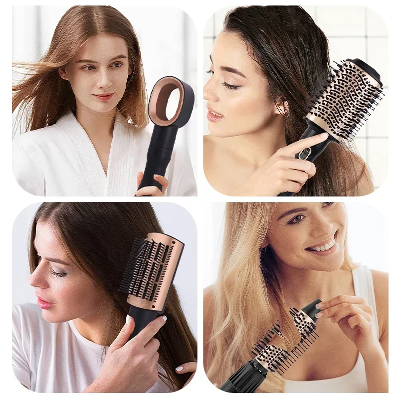 أداة تصفيف الشعر متعددة الوظائف للعناية بالشعر، فرشاة الهواء الساخن بالأيونات السالبة، مجموعة أربعة في واحد، مشط تصفيف الشعر الاحترافي للمنزل للسيدات