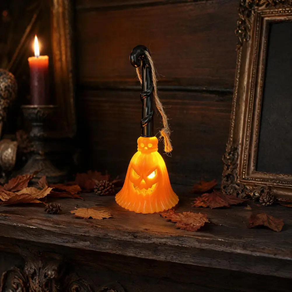 Halloween Broom Light Broom Decorative Light Halloween Pumpkin Broom Light Hanging Led Witch Lamp Spooky Decorative Halloween
