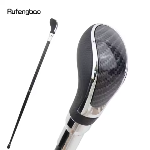 Black Leather Grid Silver Walking Cane Fashion Decorative Walking Stick Gentleman Elegant Cosplay Cane Crosier 92cm