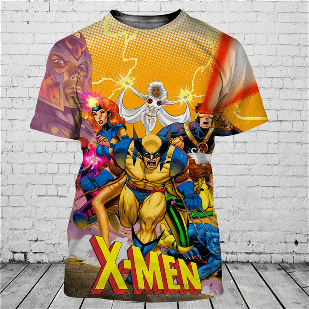 

X MEN 3D Cartoon Print Disney T-Shirt Men's Women's Short Sleeve Casual Summer Street Fashion Tops