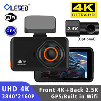4K 3840*2160P Dash Cam Dual Lens Mini Dashcam Car DVR Camera WIFI GPS Rear View Night Vision WDR Video Recorder 24H Parking