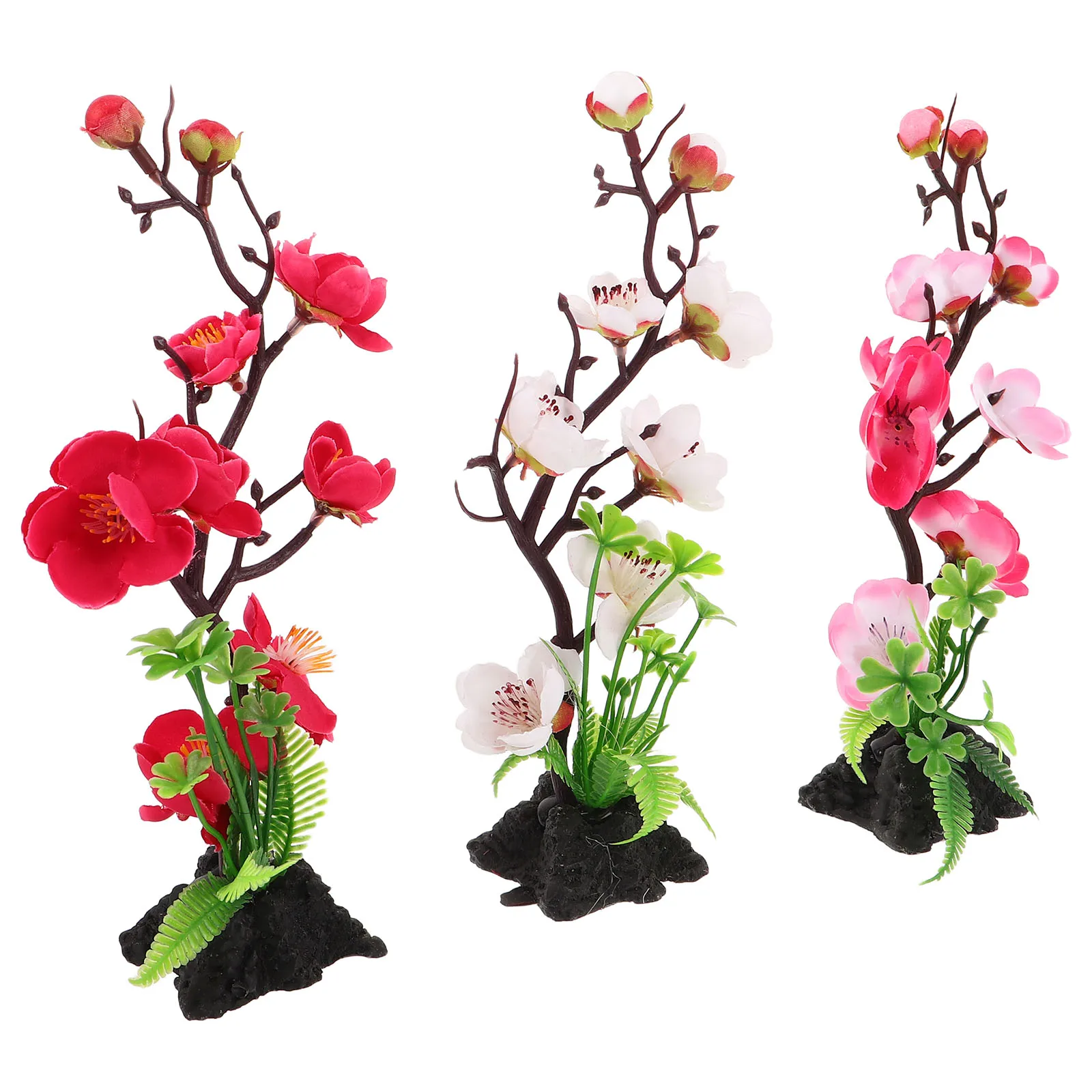 

3Pcs Artificial Plum Blossom Sushi Plate Decorations Elegant Japanese Sushi Flower Ornaments Sashimi Serving Tray Table