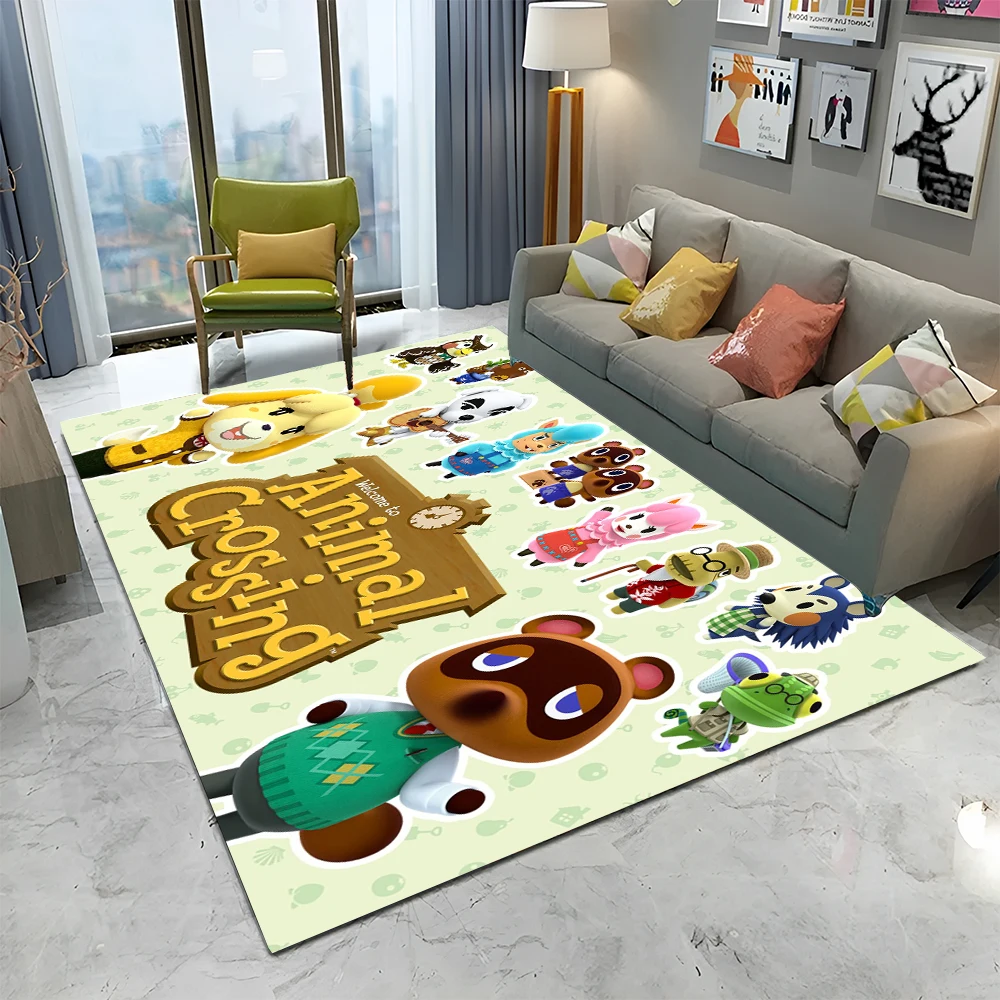 Animal Crossing New Horizons Cartoon Area Rug,Carpet Rug for Living Room Bedroom Sofa Doormat Decor,Kids Play Non-slip Floor Mat