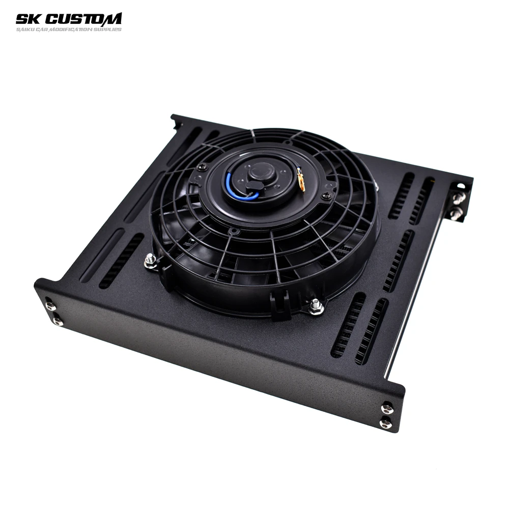 

Универсальный комплект вентилятора масляного радиатора двигателя для модификации автомобиля, интерфейс AN10, 30/25/15/13 рядов + 7-дюймовый электрический вентилятор, новый комплект монтажных кронштейнов