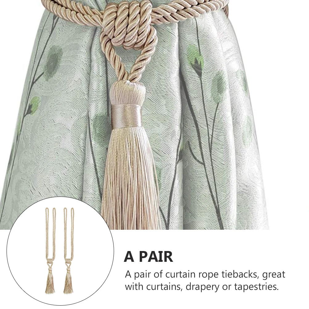 

Curtain Tiebacks Holder Beige Polyester Rope Decorative Curtains Drapery Living Bedroom Kitchen Hardware Accessories