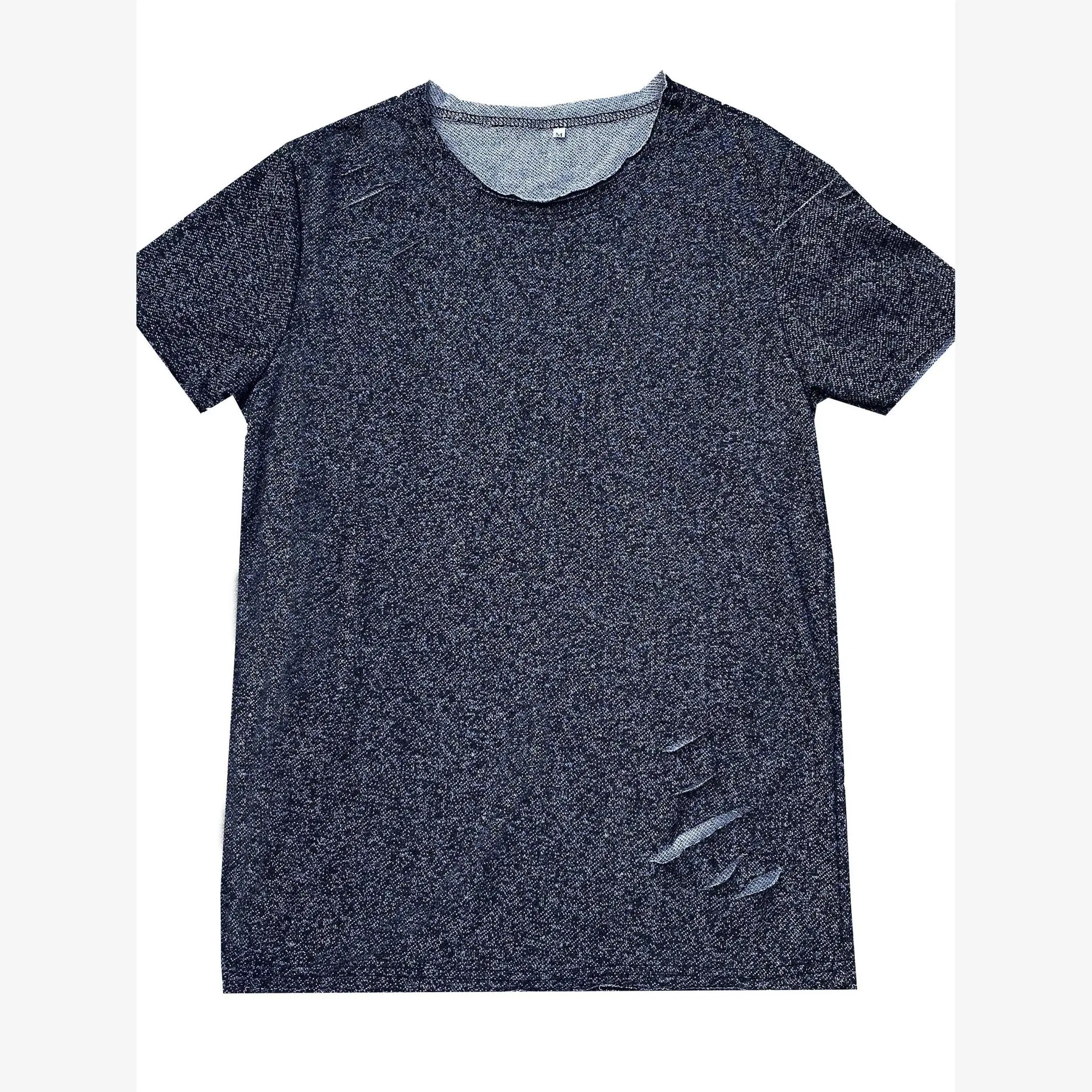 قميص رجالي جديد لصيف 2025 بأكمام قصيرة وتصميم مخصص مع ياقة مستديرة وقصة ضيقة