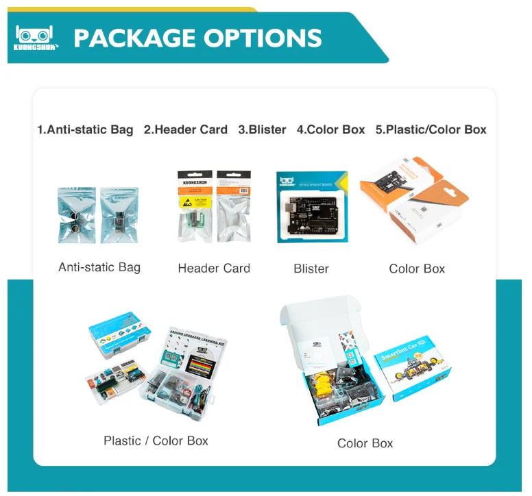 KUONGSHUN Starter-Kit mit Einzelhandelsverpackung für Schulkinder, Programmier-Set, Lernspielzeug für Arduino Uno R3 – Detail 7