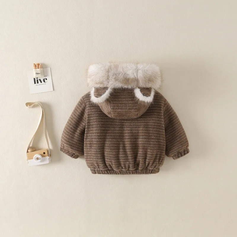 Cute Thick Coat Boys Girls Fleece Lined Fall Winter New Kids Cartoon Hooded Fuzzy Top 2026 Warm Cute Coat