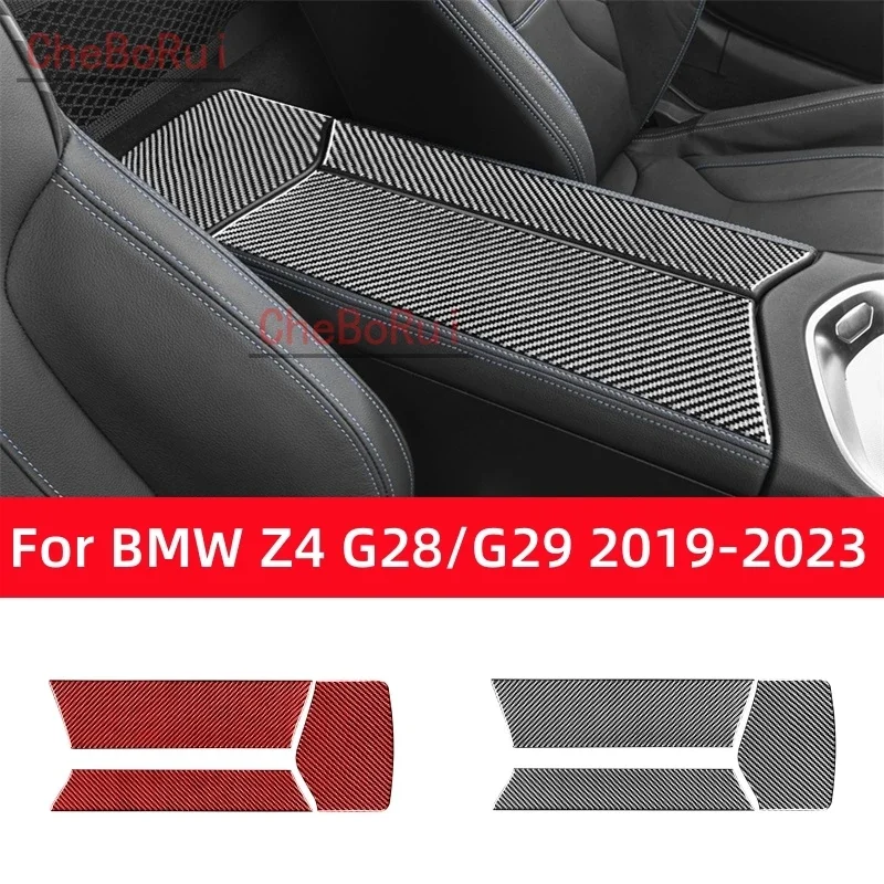 

For BMW Z4 Series G28 G29 2019-2023 Carbon Fiber Accessories Interior Car Central Armrest Box Panel Trim Cover Decorative Sticke