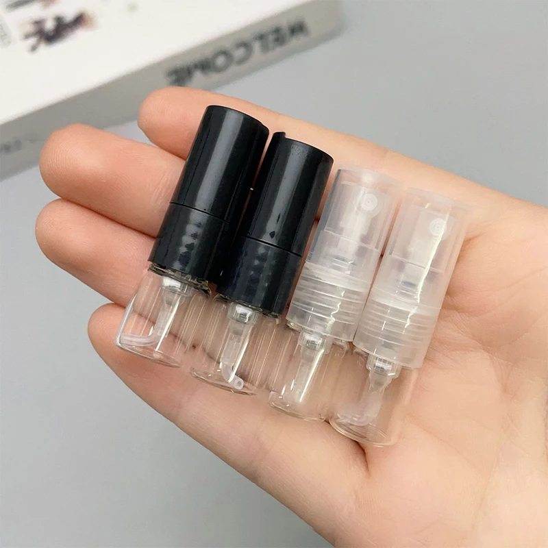 5pcs 1ML Portable Glass Perfume Spray Refillable Bottle Direct Pumping Sample Dispenser Fine Spray Press