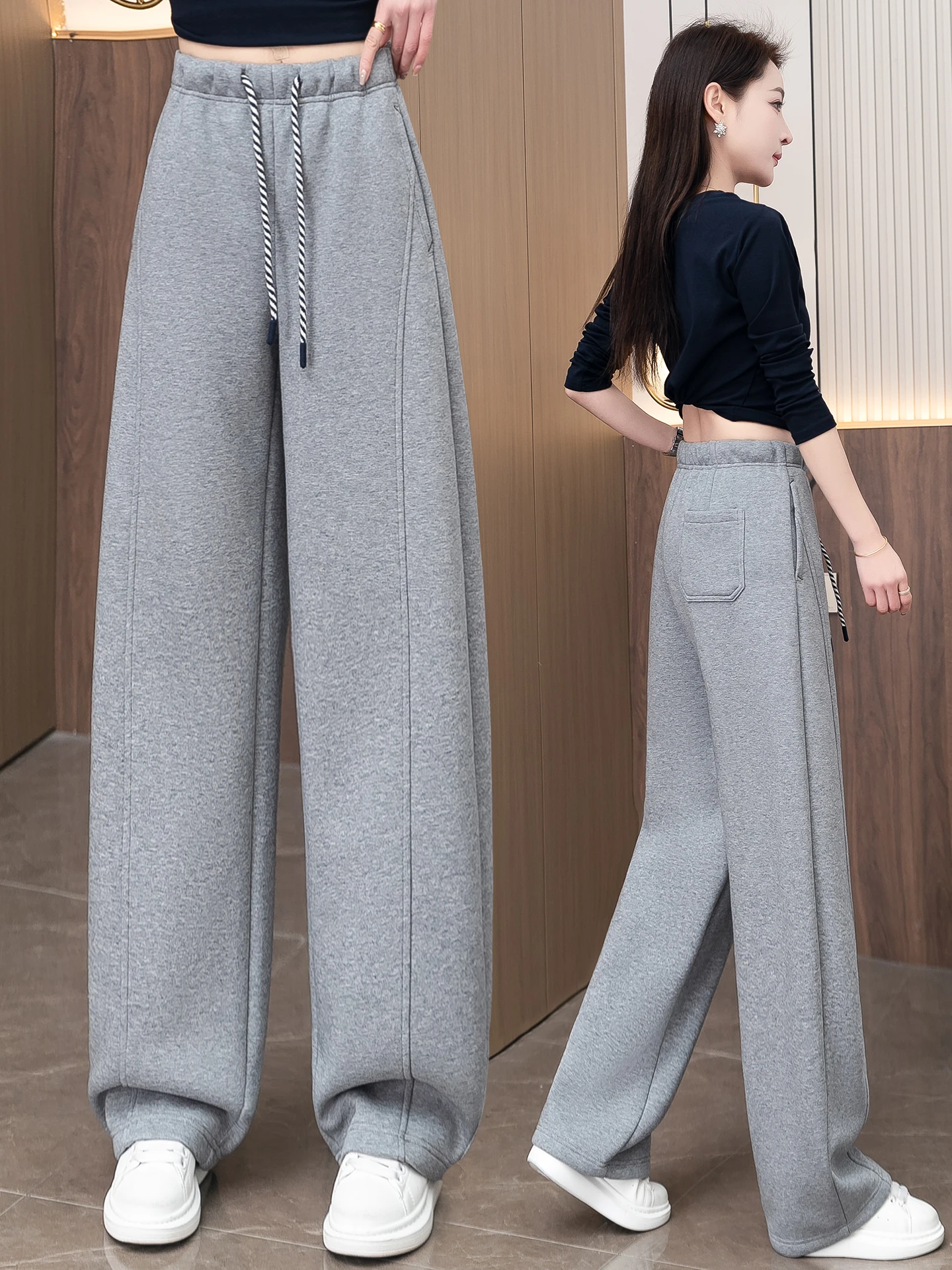 

Женские повседневные спортивные брюки-бананы с высокой талией и широкими штанинами, свободного кроя, весна-осень, новый стиль, универсальные, стройнящие