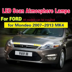 For Ford Mondeo 2007-2013 LED Daytime Running Light Universal Auto Headlight Strips With Start Scan Car Hood Decorative Light