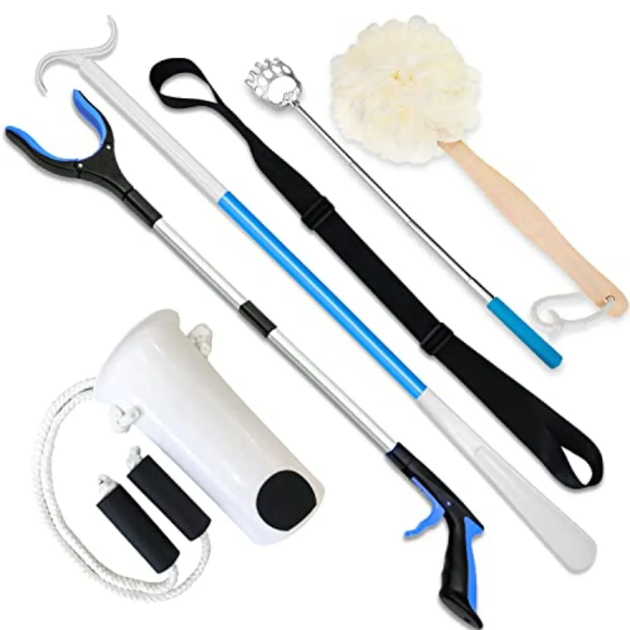

6PC Hip Kit Hip Replacement Kit After Surgery Hip Kit for Seniors Total Hip Replacement PrimeGrabber Sock Aid ShoehornDressing