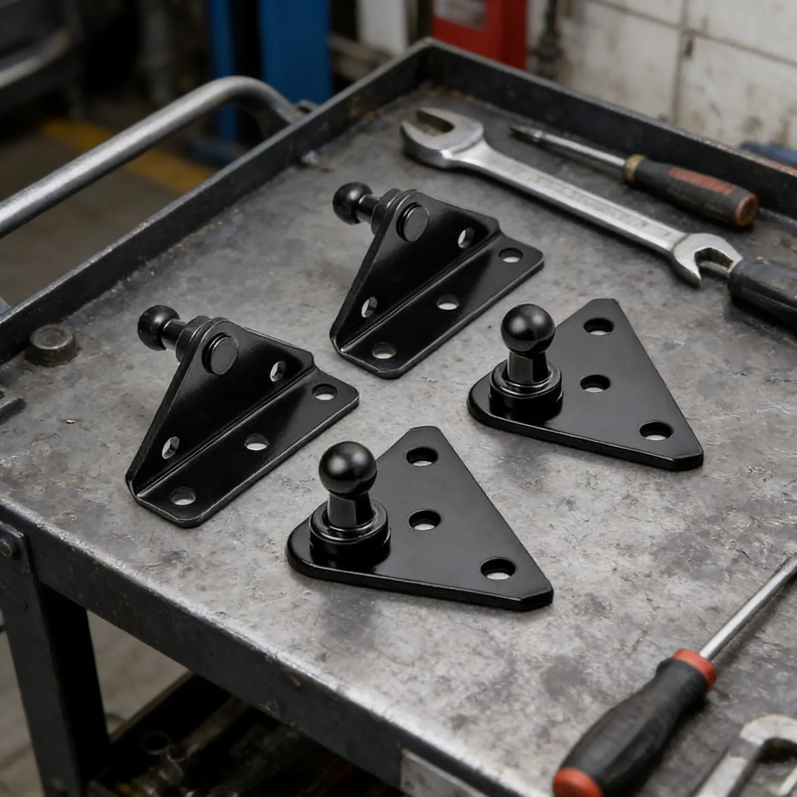 

4Pcs 10Mm Steel Ball Stud Lift Supports Mounting Bracket for Gas Shock Strut Prop Spring Strut Bracket Offroad Stable Quiet