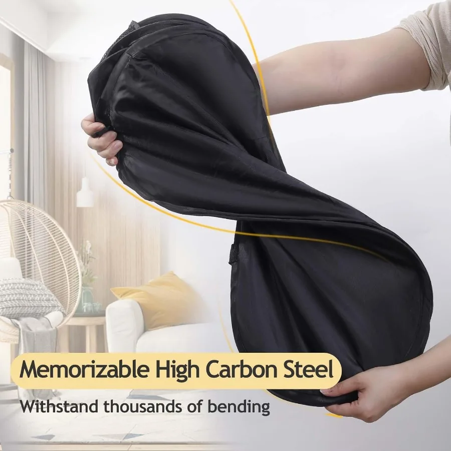 Verbesserter Popup-Wäschekorb aus Polyester, 2er-Pack, 70 l, 18,5 Gal, Wäschekorb mit langlebigen Griffen, fester Boden, Kohlenstoffstahl