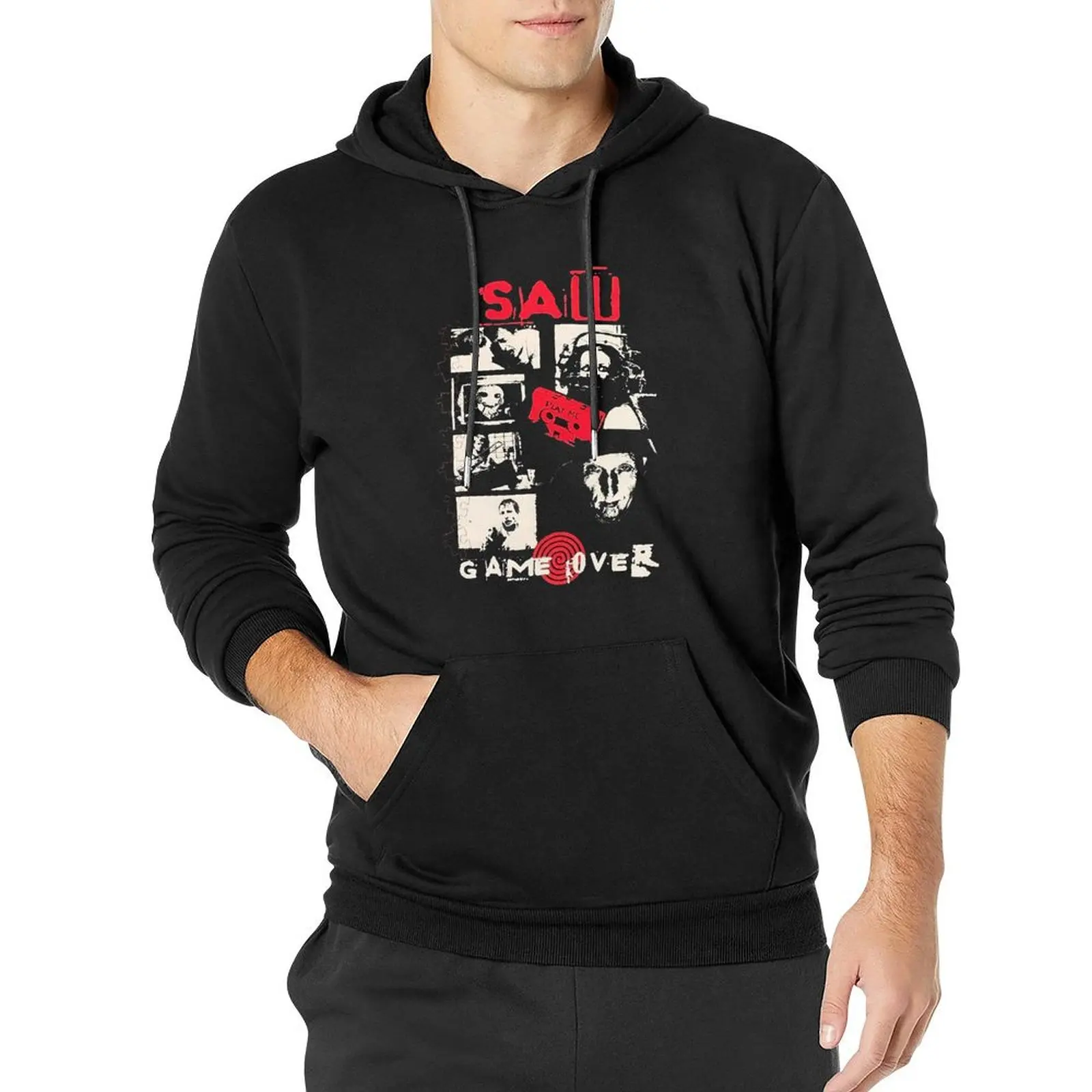 Vintage Saw Jigsaw Game Over Pullover Hoodie aesthetic clothing men clothes men hoodie